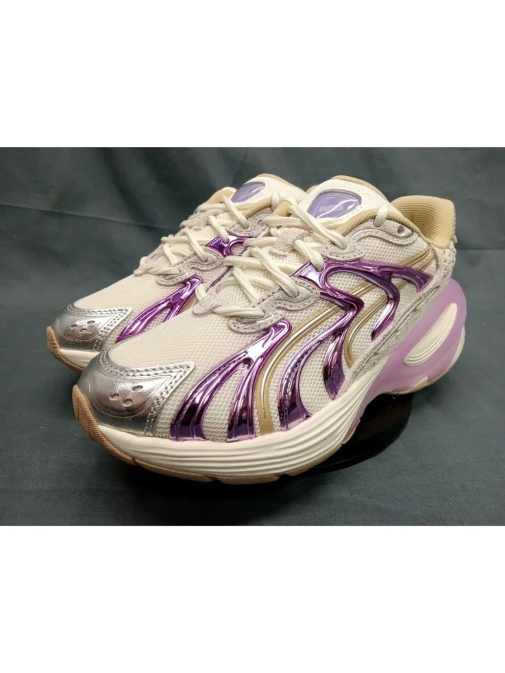 Puma Inverse Shades JR (GS) 406008 01 White Lavender Girls Size 6.5 NEW NO BOX!